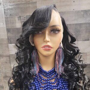 22 inch natural color 1b lacefront wig